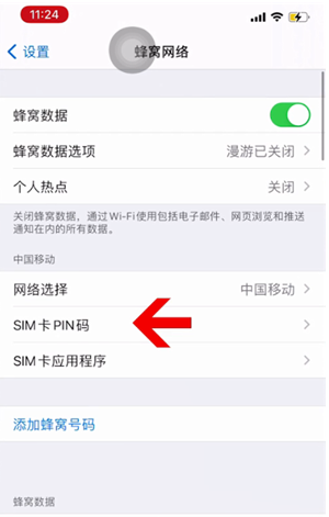 项城苹果14维修网分享如何给iPhone14的SIM卡设置密码 