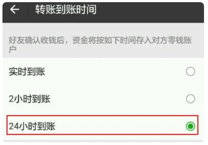 项城苹果手机维修分享iPhone微信转账24小时到账设置方法 