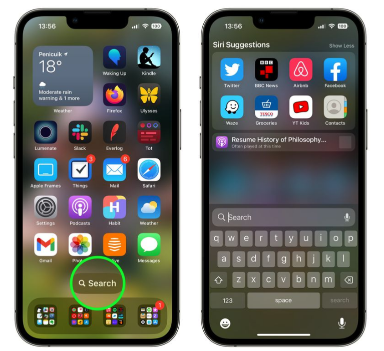 项城苹果手机维修分享升级到 iOS 16 后，如何删除主屏幕上的搜索按钮 